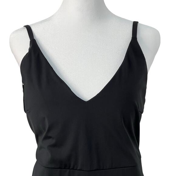 Halara Womens Size Large V Neck Mermaid Maxi Dress Black Adjustable Straps NWOT - Picture 5 of 11